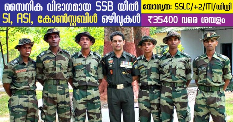 SSB Recruitment for SI, ASI & HC Posts